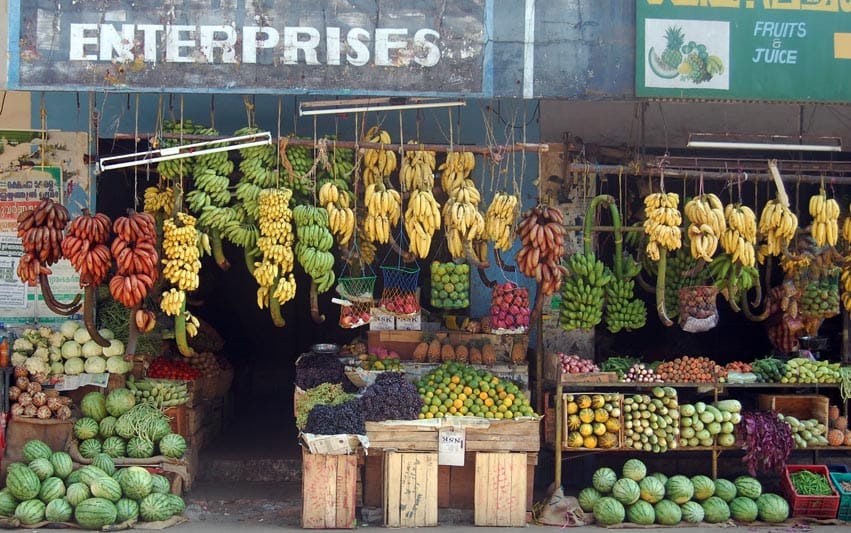 Many types of banana on sale in Kerala, South India