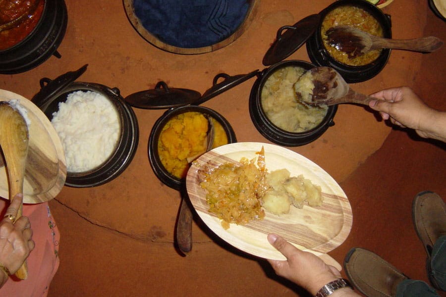 a meal prepared with cassava.