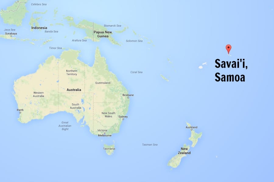 Samoa in the Pacific Ocean