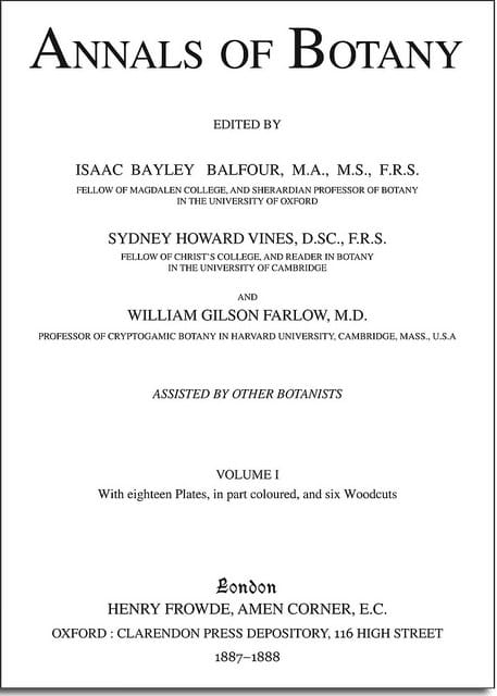 One hundred and twenty-five years of the Annals of Botany