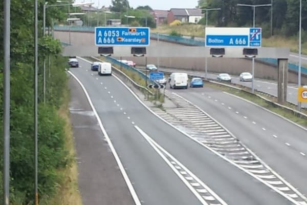 Scrubby vegetation in the centre of the A666(M).