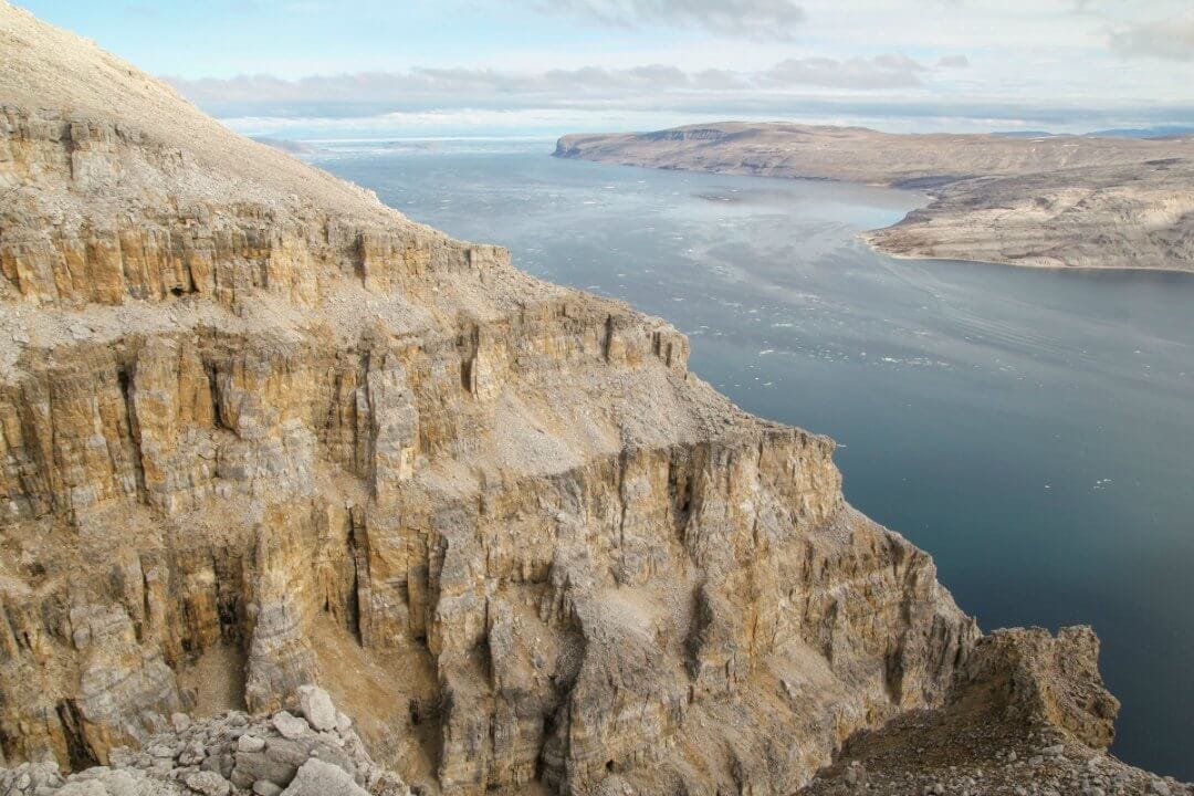 The Angmaat Formation above Tremblay Sound on the Baffin Island coast.