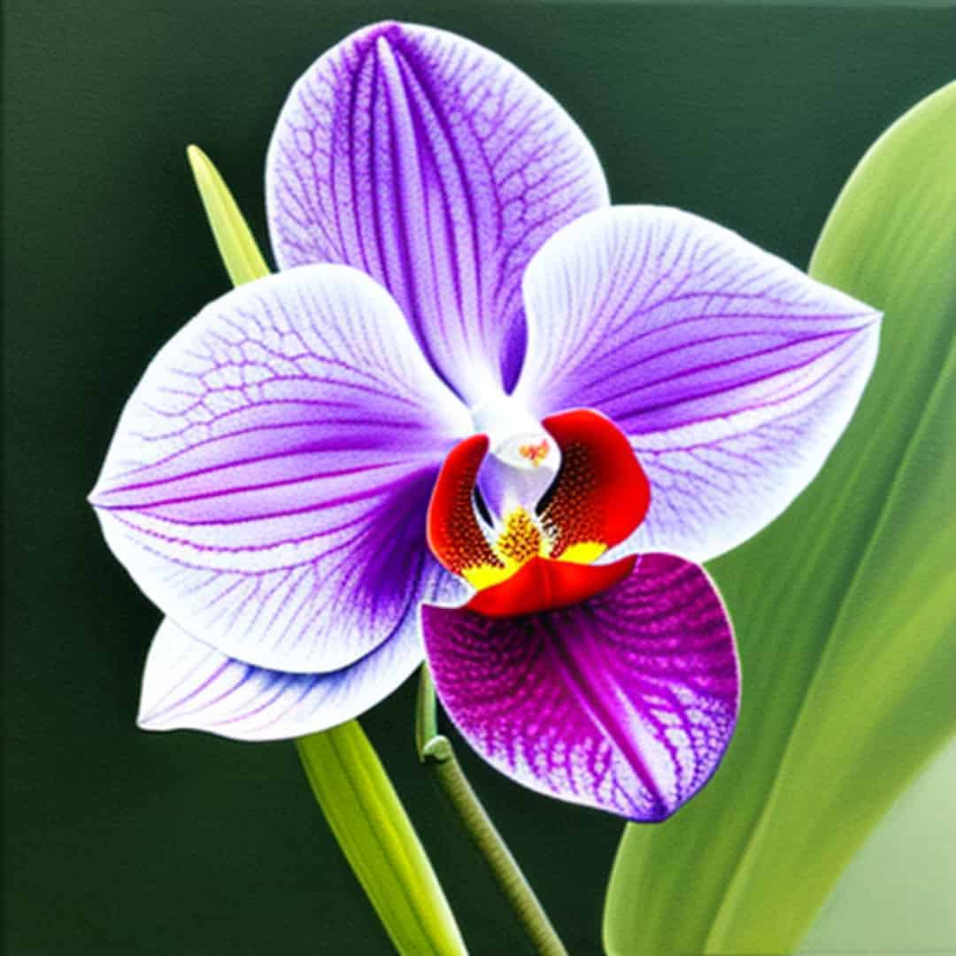 A hypothetical orchid showing bilateral symmetry.