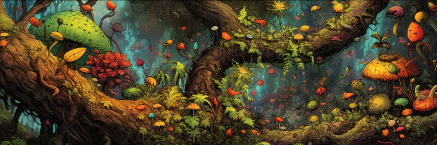 I'd love to give a helpful description, but this is mad. The idea was to generate an image of a tree full of life and emphasi