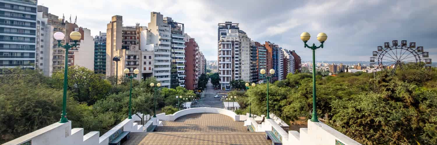 A view from a park to downtown Cordoba.